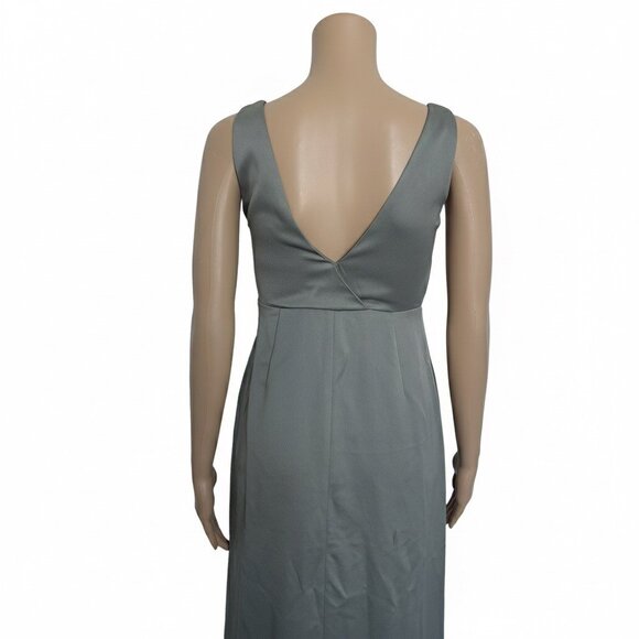 BHLDN Sage Green Sleeveless V-Neck Maxi Dress with Slit - Size 0 - Picture 6 of 7